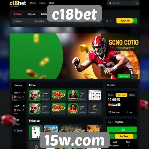 Interface do usuário do site c18bet em detalhes