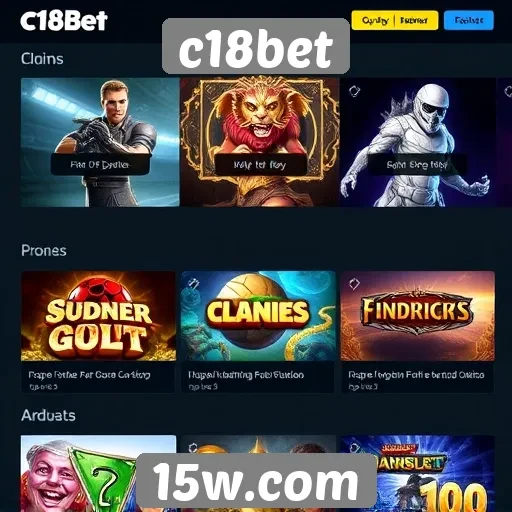 Variedade de jogos disponíveis na plataforma c18bet